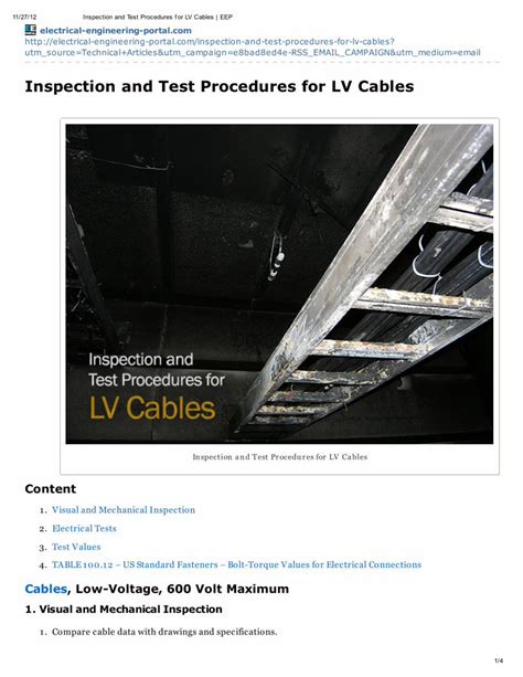 lv inspection procedures